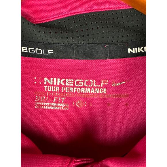 Nike Golf Tour Performance Dri Fit Activewear Geometric Shirt Fuschia Pink Large - Picture 6 of 9